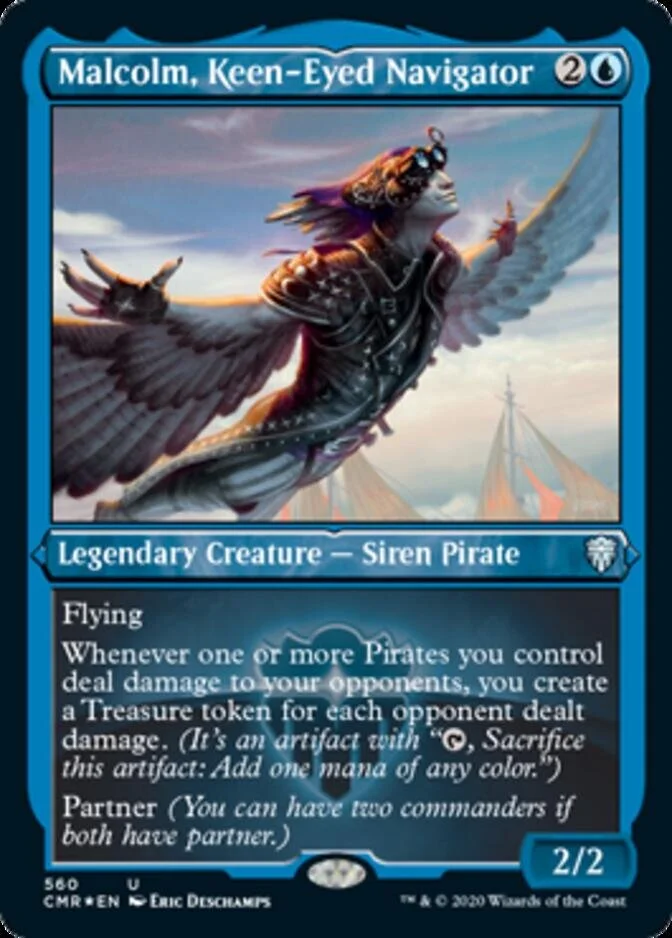 Malcolm, Keen-Eyed Navigator <etched> [CMR] (F)