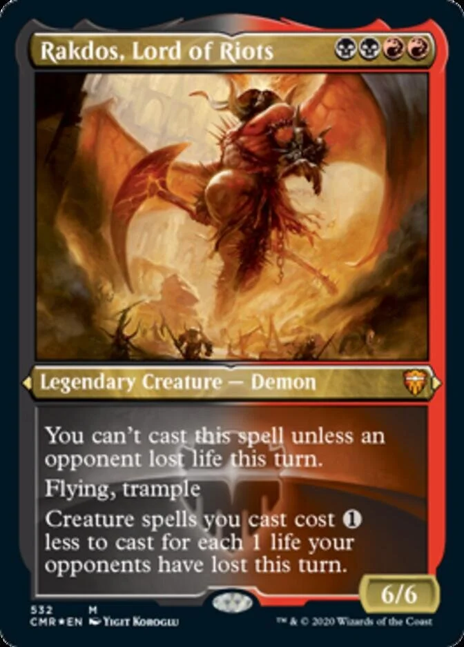 Rakdos, Lord of Riots <etched> [CMR] (F)