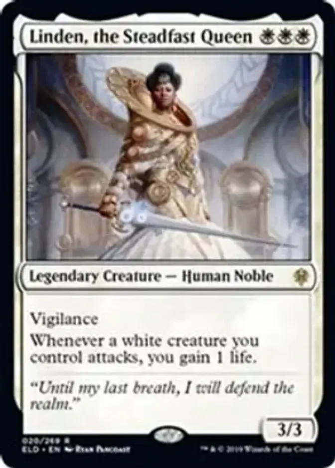 Linden, the Steadfast Queen <planeswalker stamp> [PELD] (F)