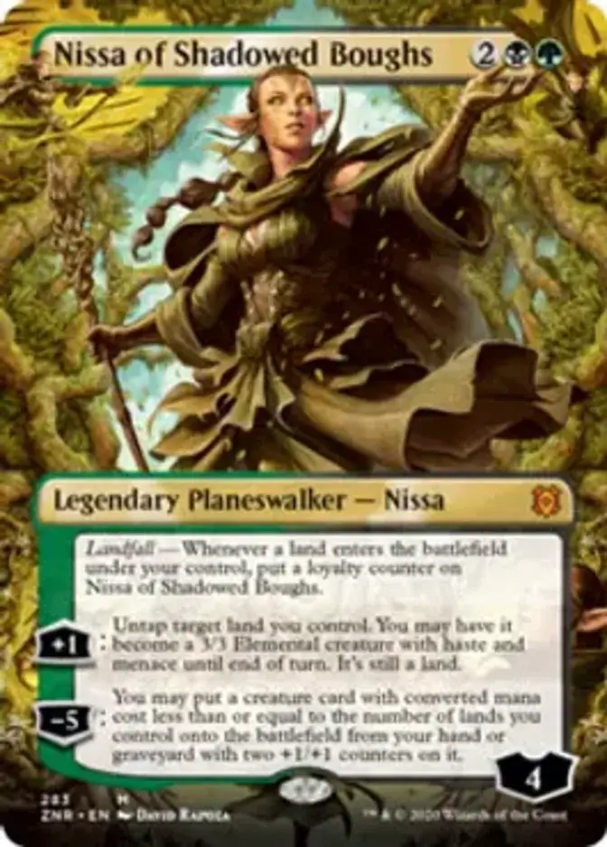 Nissa of Shadowed Boughs <borderless> [ZNR] (F)