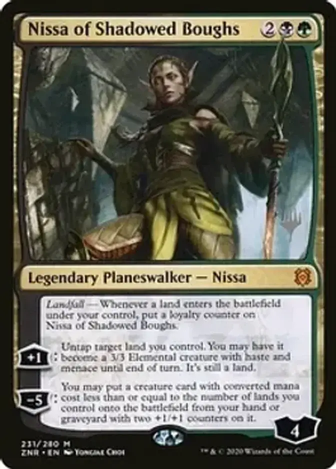 Nissa of Shadowed Boughs <planeswalker stamp> [ZNR]