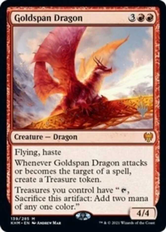 Goldspan Dragon <planeswalker stamp> [KHM]