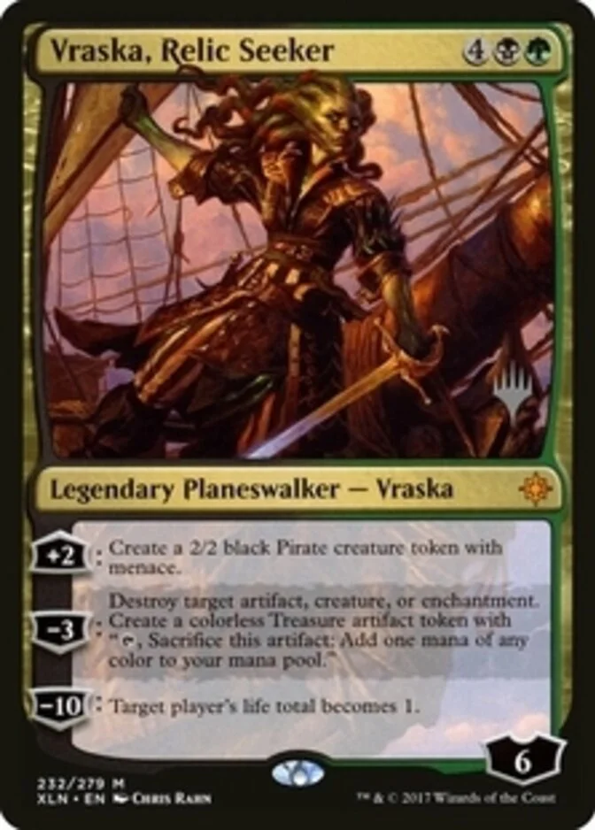 Vraska, Relic Seeker <planeswalker stamp> [XLN] (F)