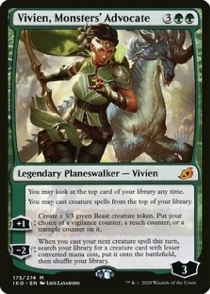 Vivien, Monsters' Advocate <planeswalker stamp> [IKO] (F)