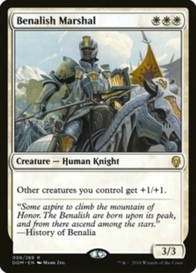 Benalish Marshal <planeswalker stamp> [DOM]