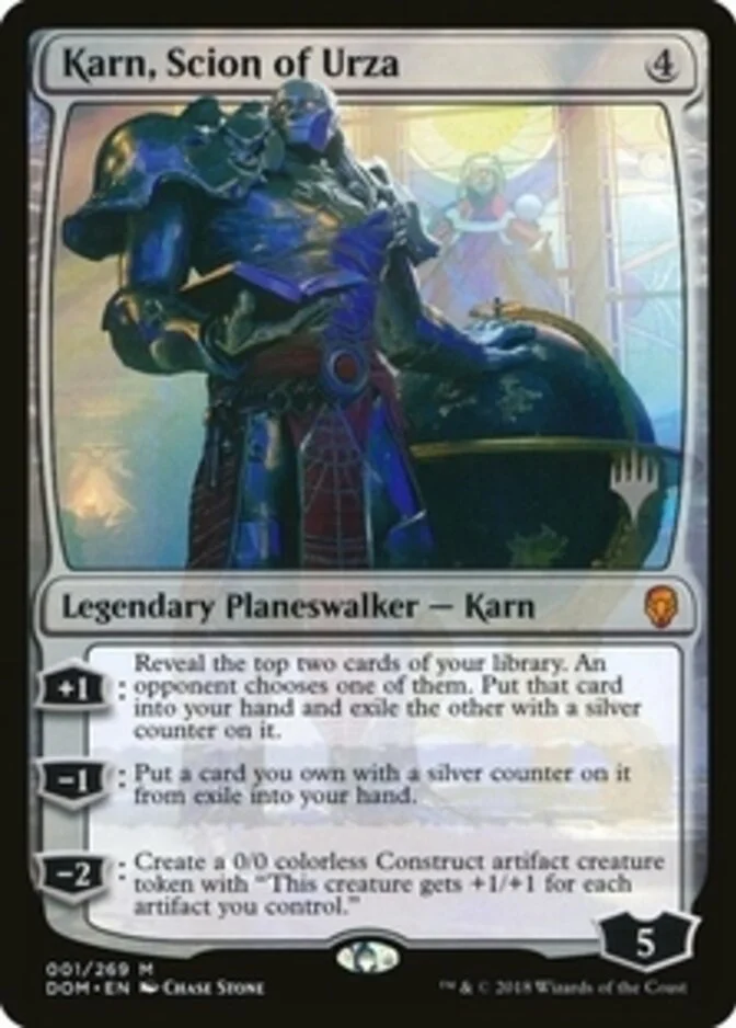 Karn, Scion of Urza <planeswalker stamp> [DOM] (F)