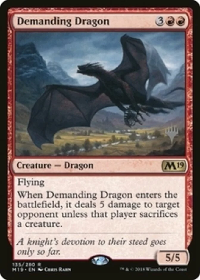Demanding Dragon <planeswalker stamp> [M19]