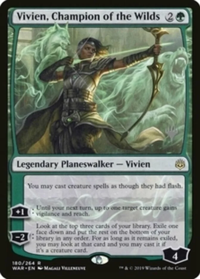 Vivien, Champion of the Wilds <planeswalker stamp> [WAR] (F)