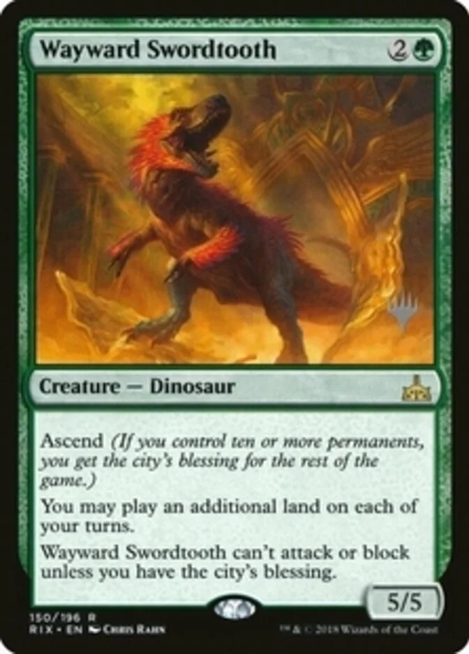 Wayward Swordtooth <planeswalker stamp> [RIX]