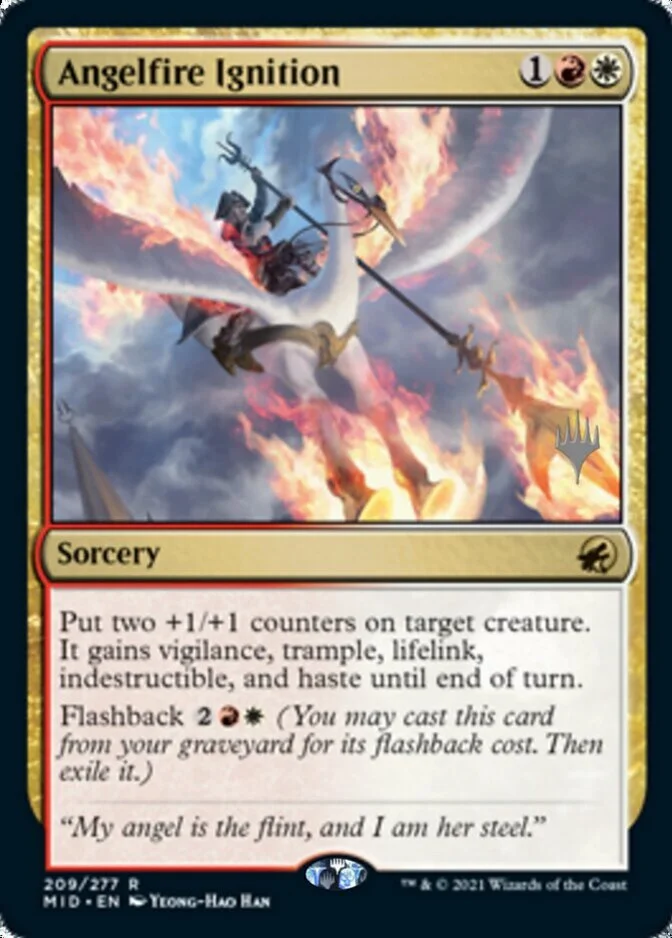 Angelfire Ignition <planeswalker stamp> [MID]