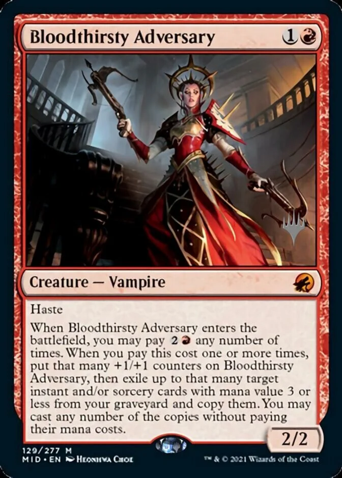 Bloodthirsty Adversary <planeswalker stamp> [MID]
