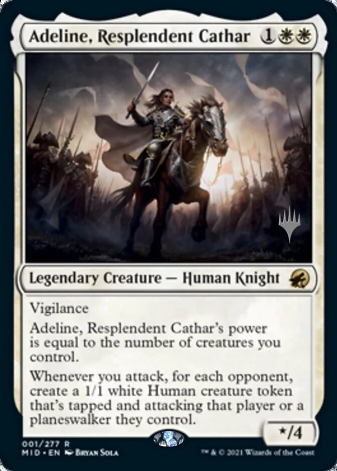 Adeline, Resplendent Cathar <planeswalker stamp> [MID]