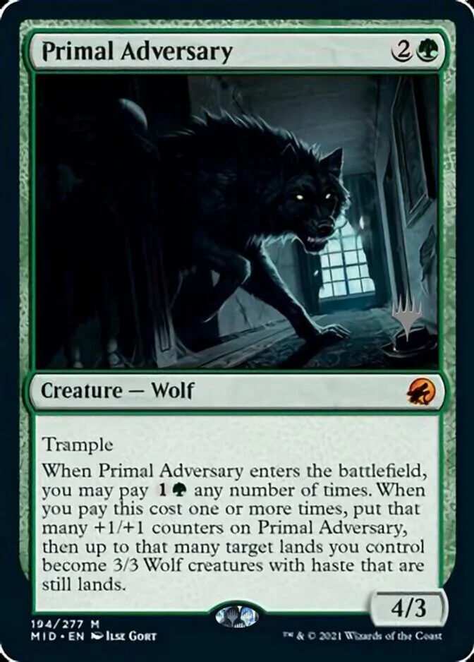Primal Adversary <planeswalker stamp> [MID]