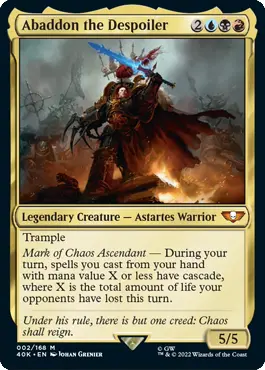abaddon the despoiler mtg commander deck Magic: Gathering Universes Beyond: Warhammer 40,000 The Ruinous Powers : Toys & Games All 40k Magic: The Gathering