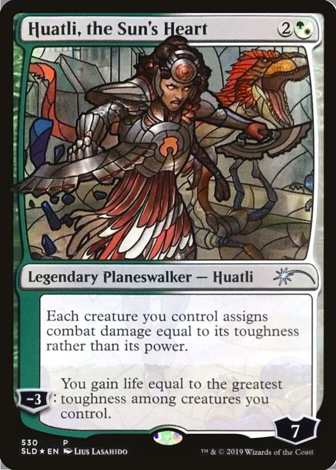 Huatli, the Sun's Heart <Stained Glass Planeswalkers> [SLD] (F)
