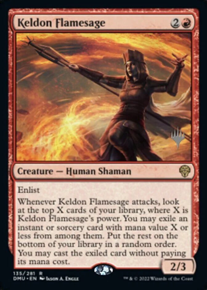 Keldon Flamesage <planeswalker stamp> [DMU] (F)