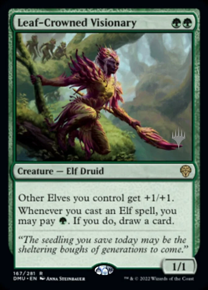 Leaf-Crowned Visionary <planeswalker stamp> [DMU] (F)