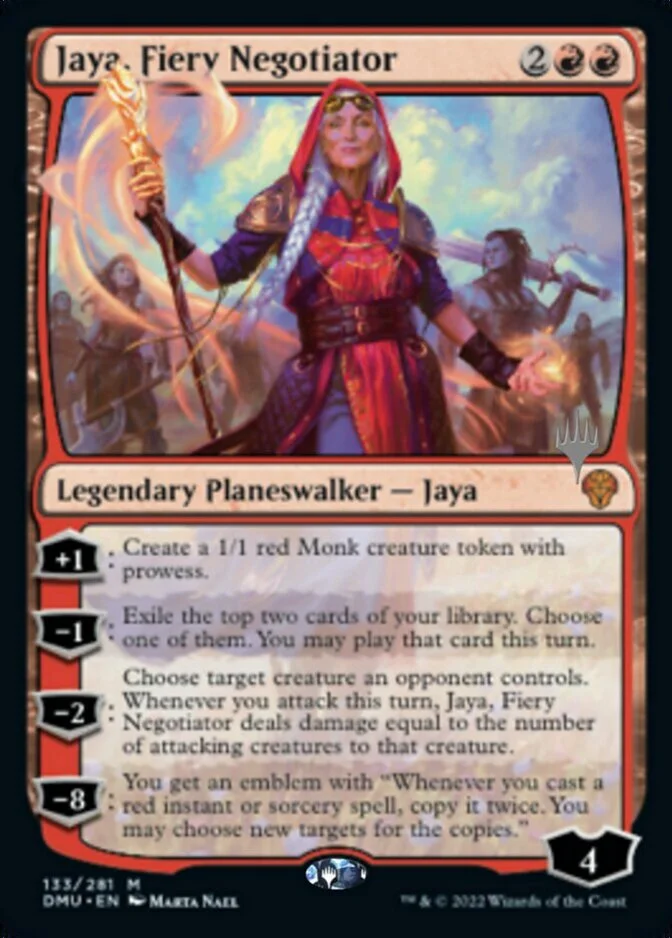 Jaya, Fiery Negotiator <planeswalker stamp> [DMU] (F)