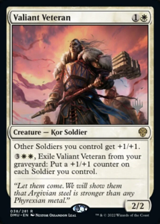 Valiant Veteran <planeswalker stamp> [DMU] (F)
