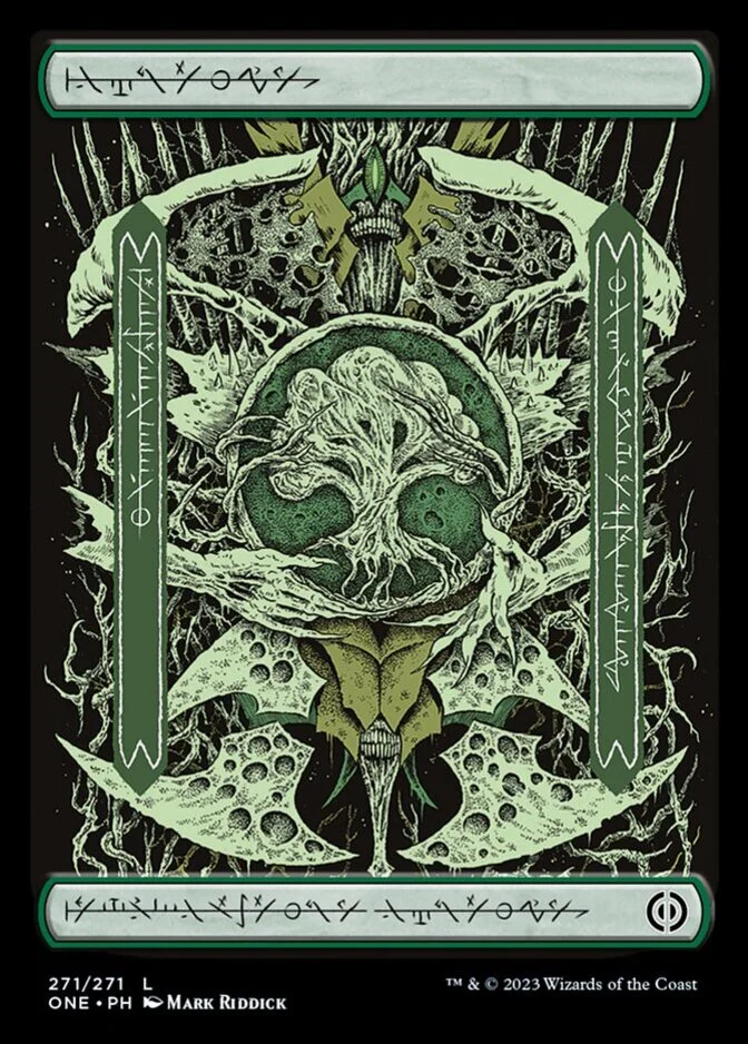 Forest <phyrexian> [ONE]