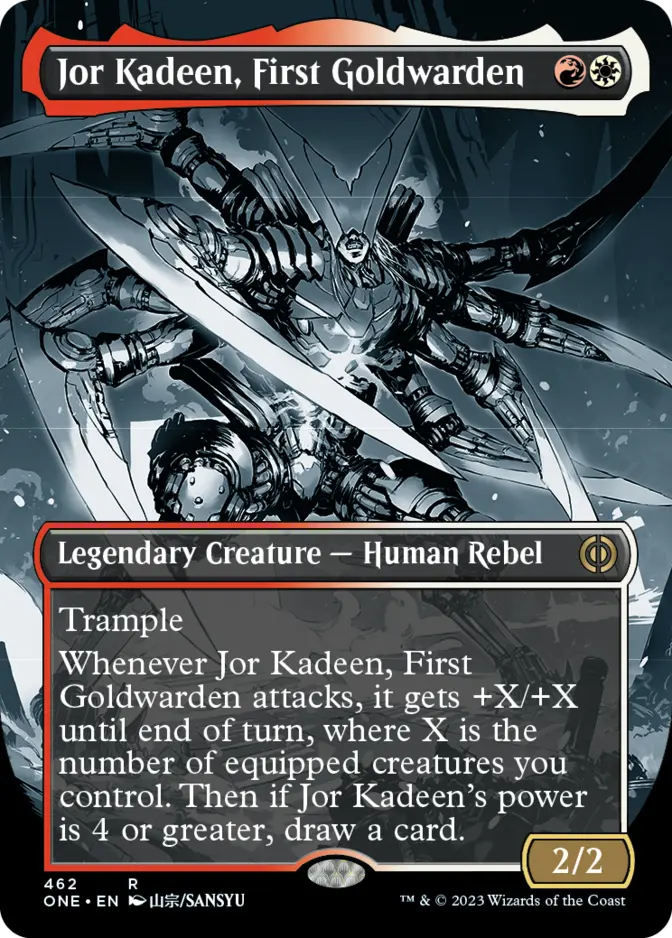 Jor Kadeen, First Goldwarden <borderless - Step and Compleat Foil> [ONE]