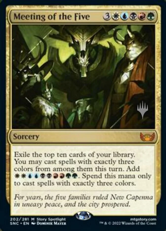 Meeting of the Five <planeswalker stamp> [SNC]