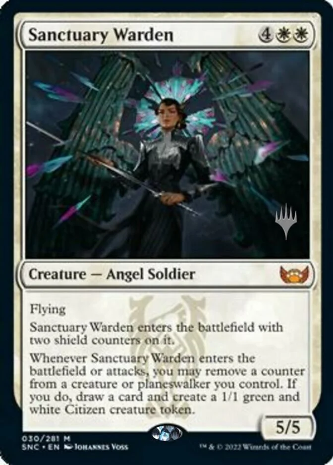 Sanctuary Warden <planeswalker stamp> [SNC] (F)