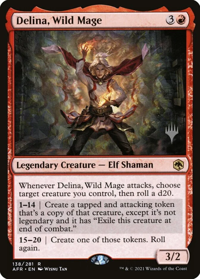 Delina, Wild Mage <planeswalker stamp> [AFR]