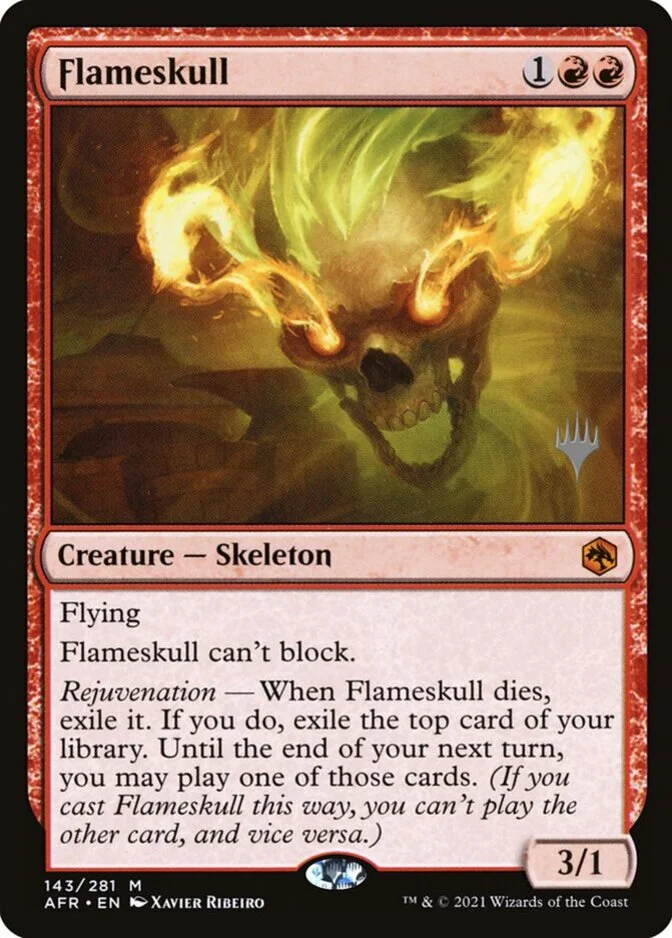 Flameskull <planeswalker stamp> [AFR] (F)