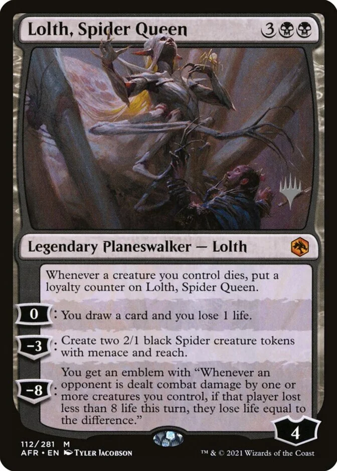 Lolth, Spider Queen <planeswalker stamp> [AFR] (F)