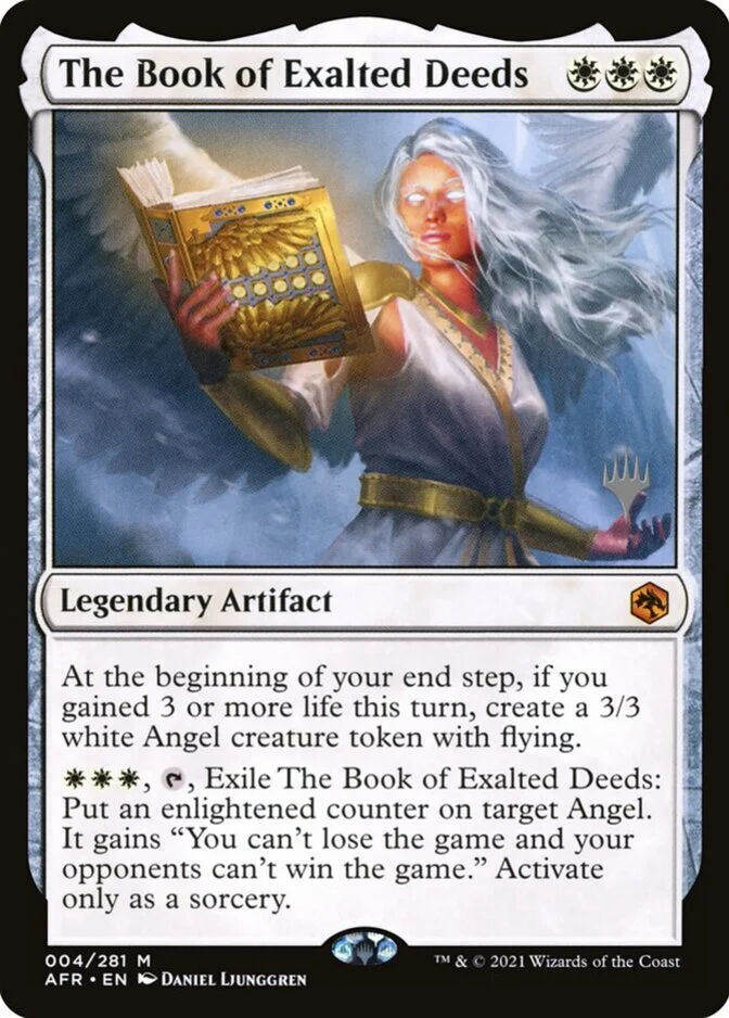 The Book of Exalted Deeds <planeswalker stamp> [AFR]