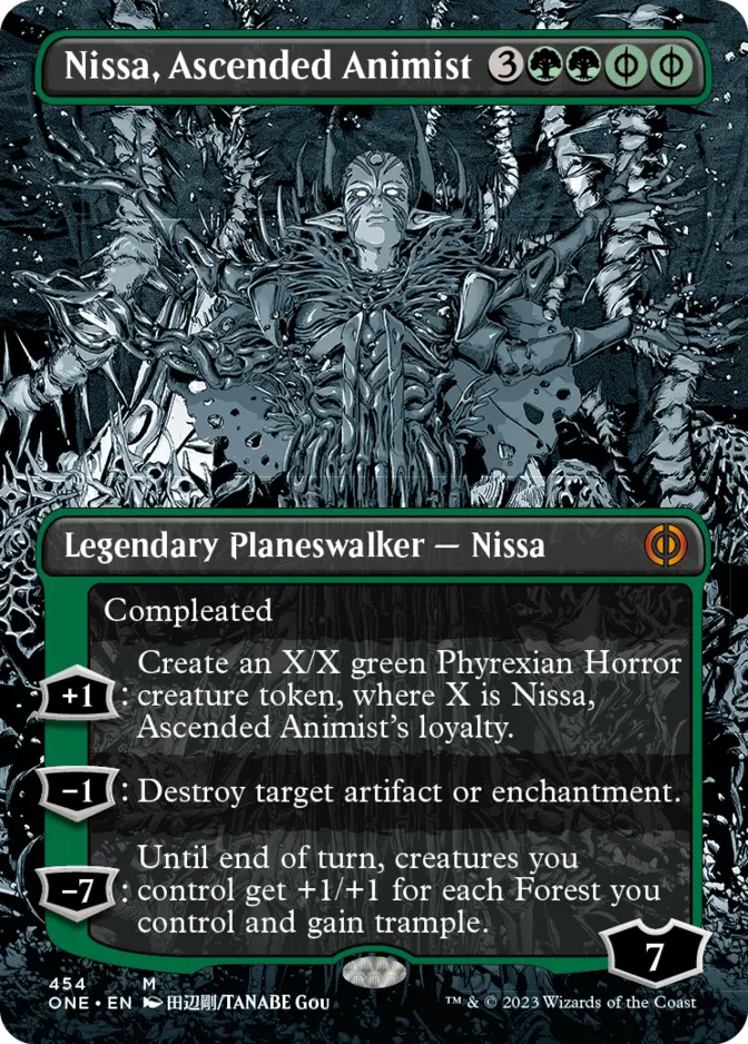 Nissa, Ascended Animist <borderless - Step and Compleat Foil> [ONE]