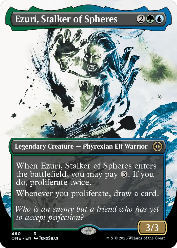 Ezuri, Stalker of Spheres <showcase - Step and Compleat Foil> [ONE]