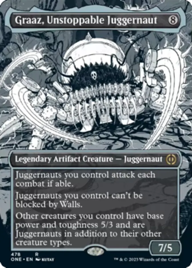 Graaz, Unstoppable Juggernaut <borderless - Step and Compleat Foil> [ONE]