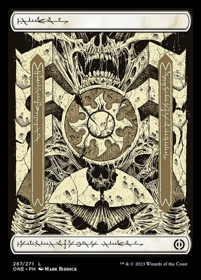 Plains <phyrexian> [ONE] (F)