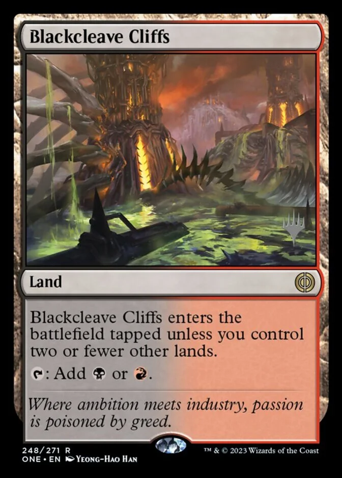Blackcleave Cliffs <planeswalker stamp> [ONE]