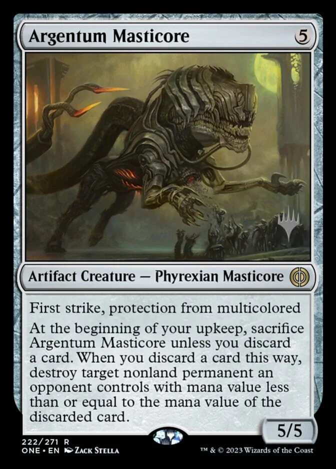 Argentum Masticore <planeswalker stamp> [ONE]