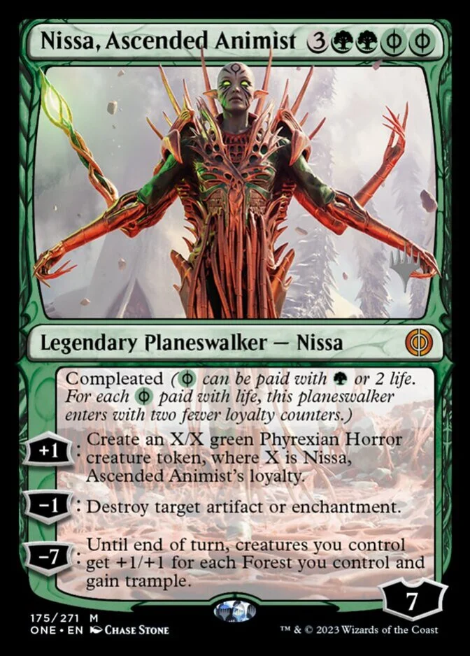 Nissa, Ascended Animist <planeswalker stamp> [ONE]