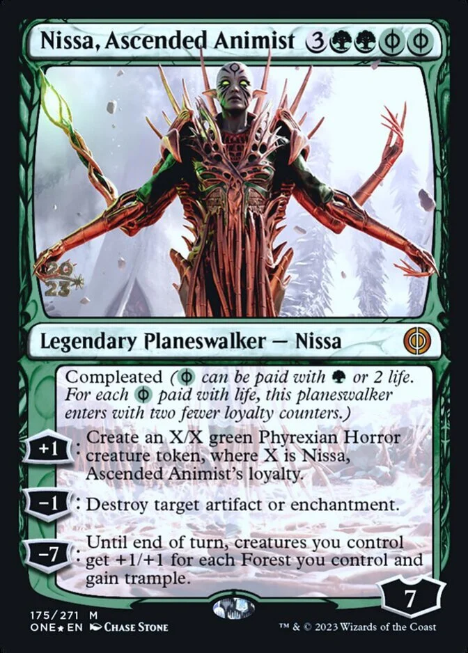 Nissa, Ascended Animist <prerelease> [ONE] (F)
