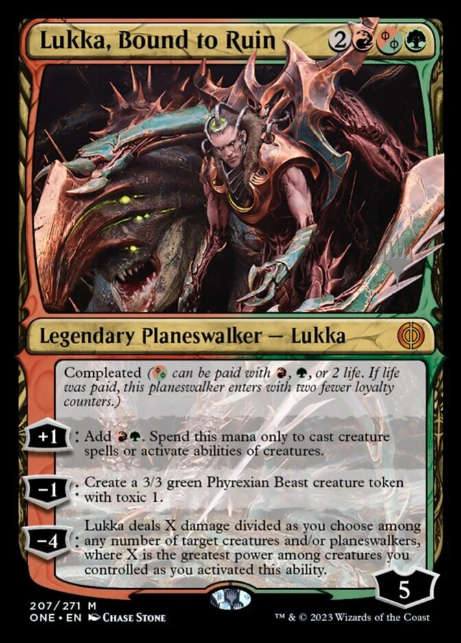 Lukka, Bound to Ruin <planeswalker stamp> [ONE] (F)