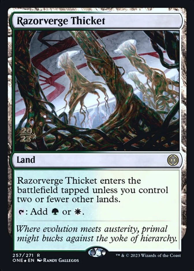 Razorverge Thicket <prerelease> [ONE] (F)