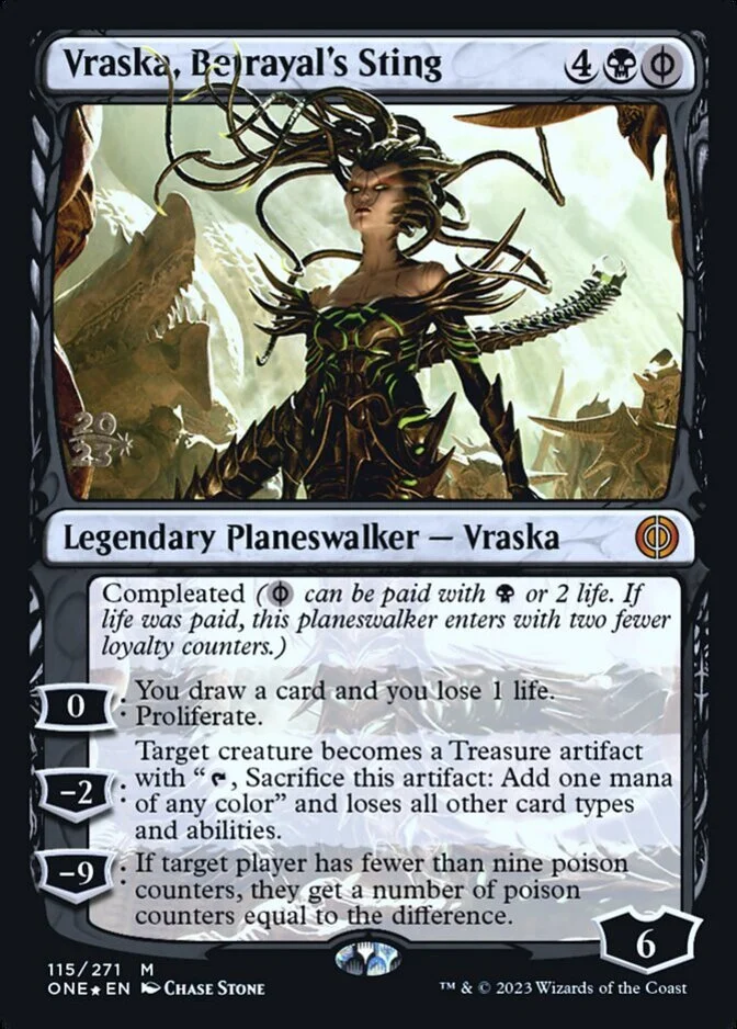 Vraska, Betrayal's Sting <prerelease> [ONE] (F)
