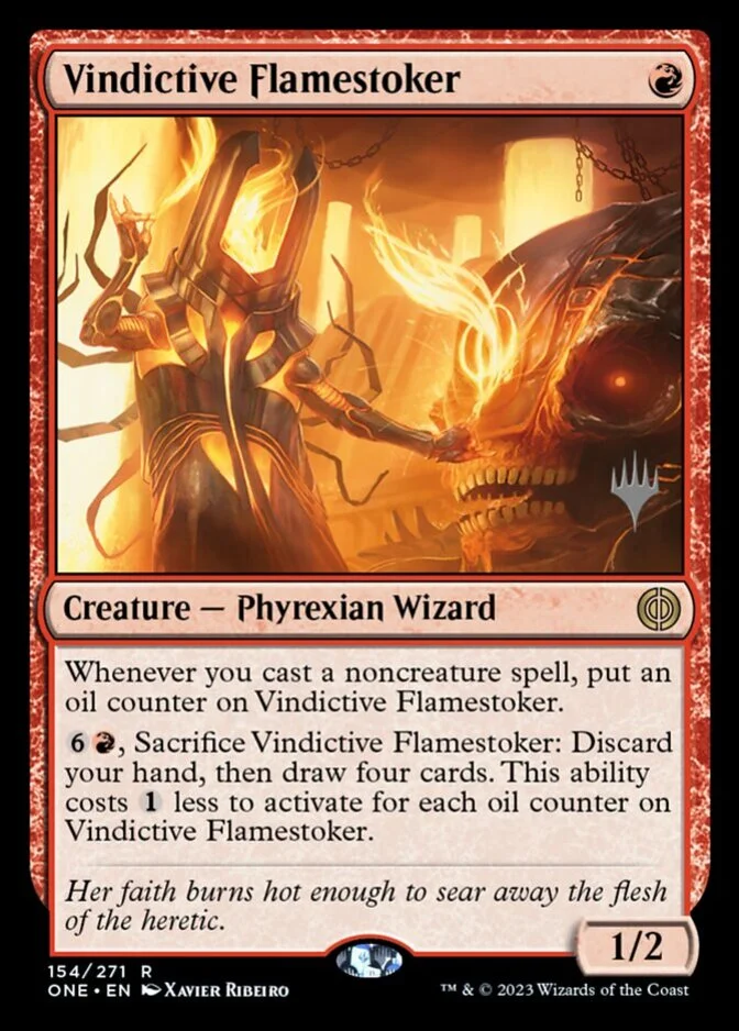 Vindictive Flamestoker <planeswalker stamp> [ONE] (F)