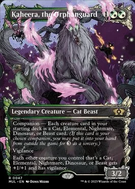 mtg white cat cards Ajani, Nacatl Pariah - - 0442 - FOIL - (Borderless) MTG Best Commander White Cats