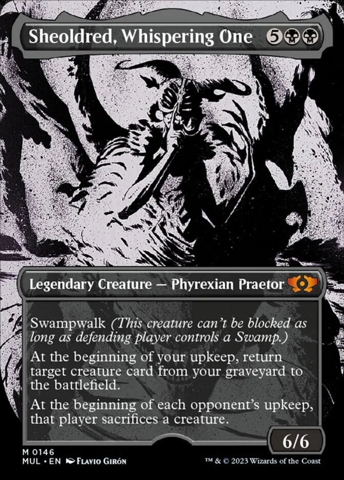 Sheoldred, Whispering One <halo foil> [MUL]