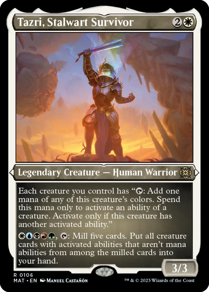 Tazri, Stalwart Survivor <foil etched> [MAT]