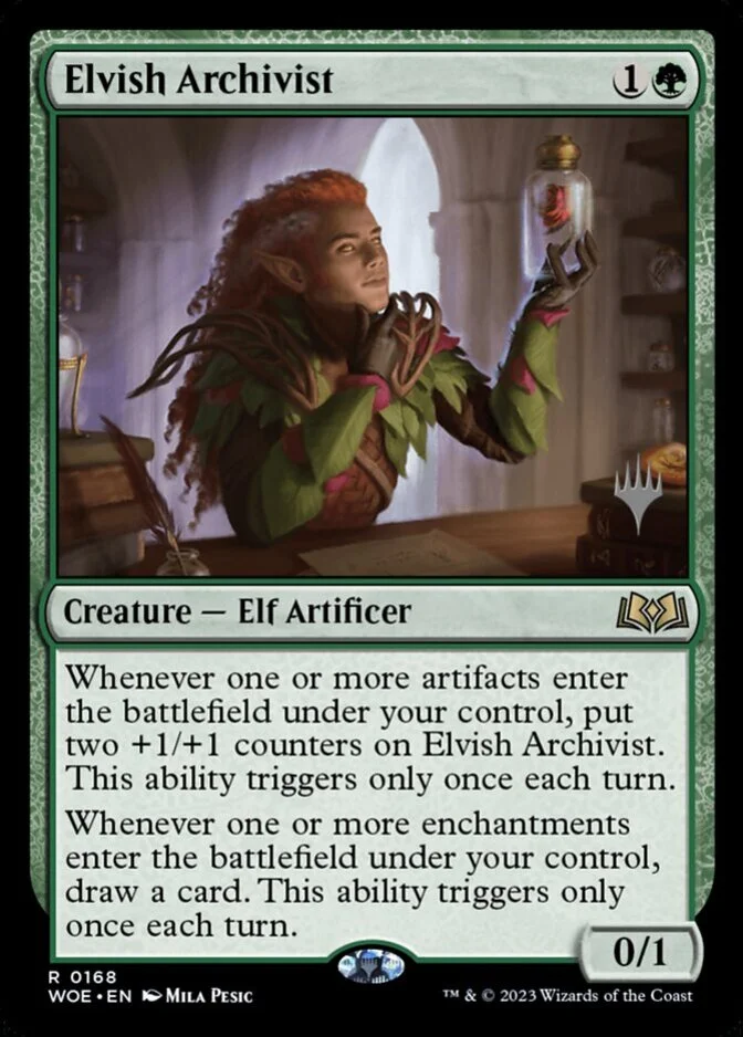 Elvish Archivist <planeswalker stamp> [WOE]