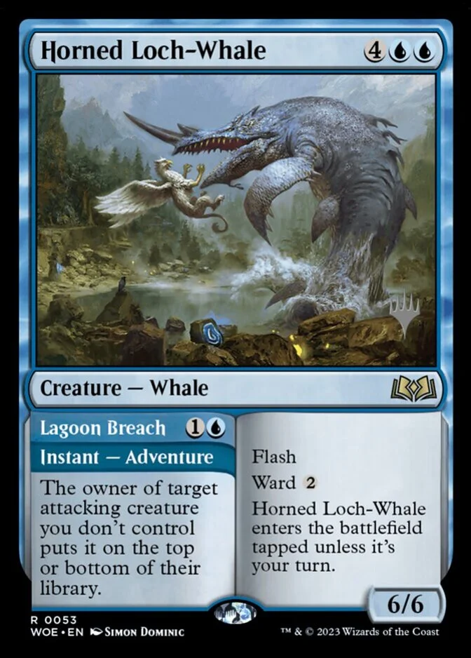 Horned Loch-Whale <planeswalker stamp> [WOE]