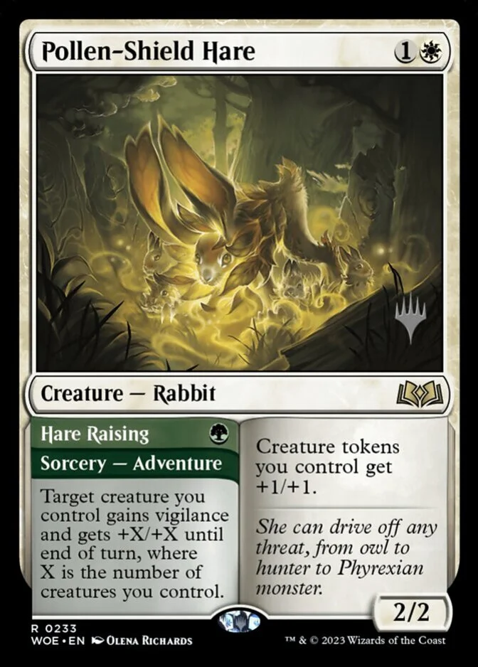 Pollen-Shield Hare <planeswalker stamp> [WOE] (F)