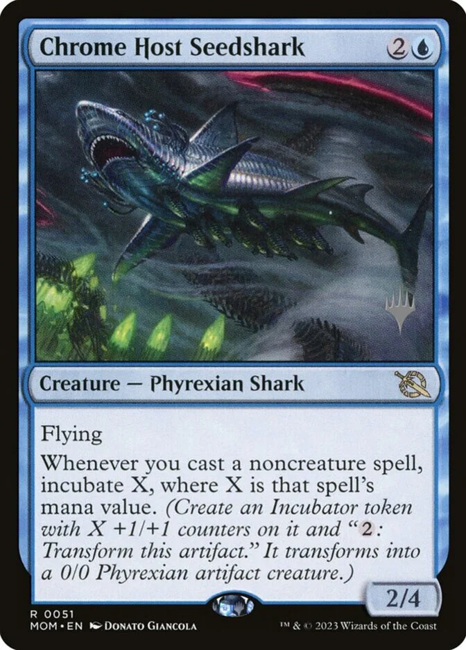 Chrome Host Seedshark <planeswalker stamp> [MOM]